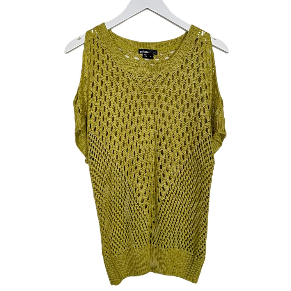 Takara - Lime Green Open-Shoulder Sweater